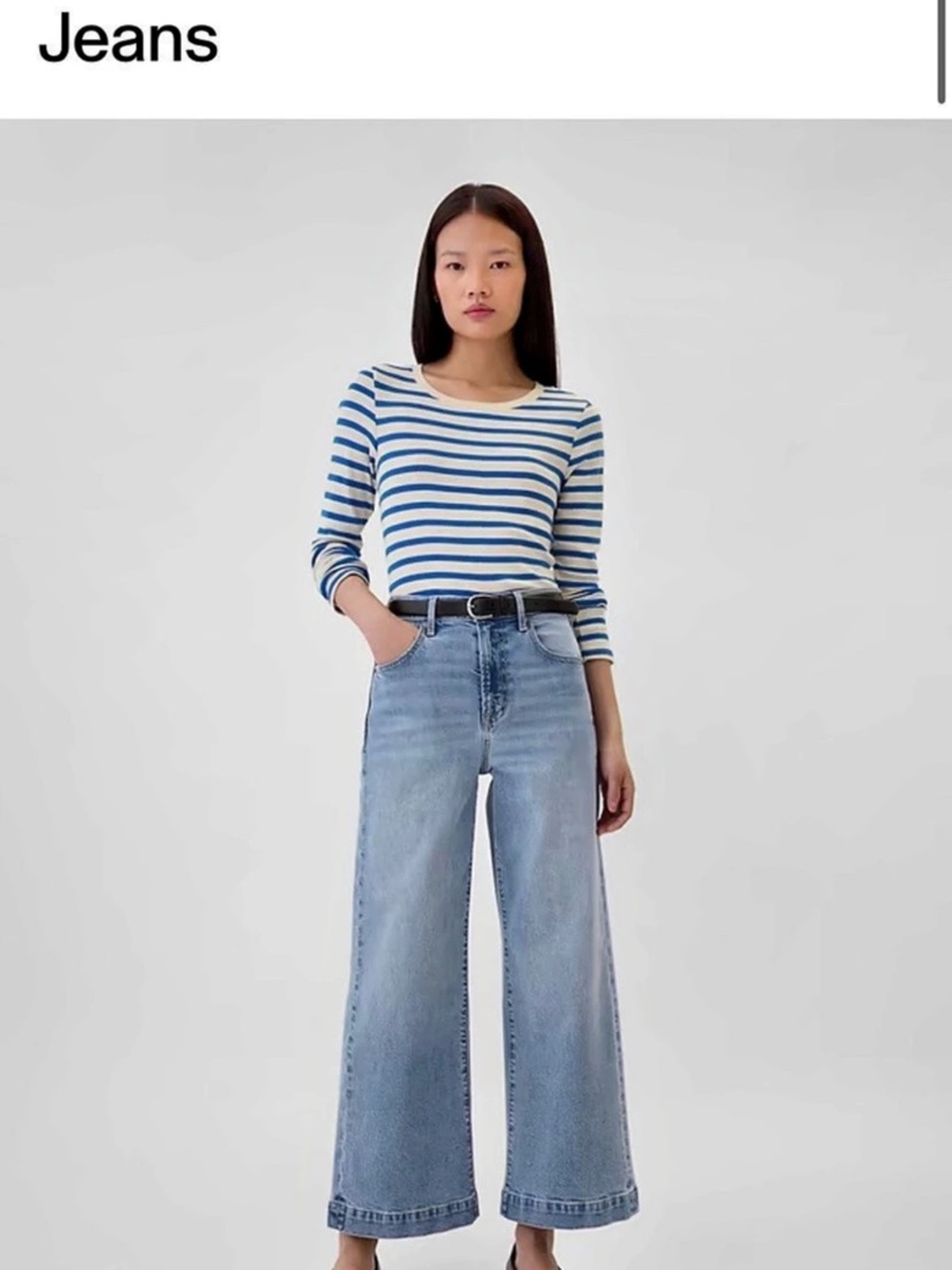 GAP High Rise Wide-Leg Crop Jeans Wide-Leg Crop Jeans Waist 29